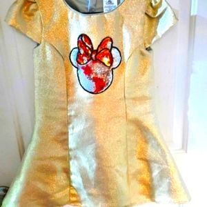 Minnie mouse Disney Golden and shine dress 3T